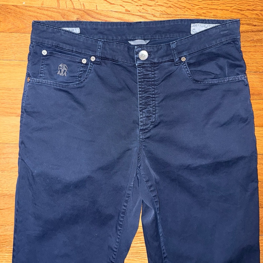 BRUNELLO CUCINELLI Blue Cotton Mens Dress Pants 50 - Picture 8 of 9